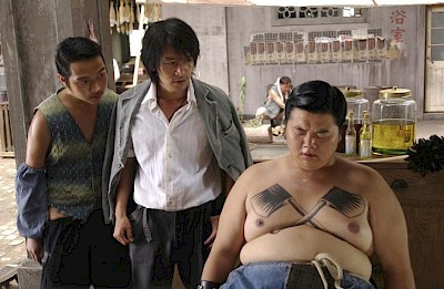 "Quickly, while he sleeps, tattoo a cock on his forehead too!"